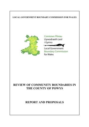 Review of Community Boundaries in the County of Powys