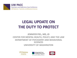 Legal Update on Duty to Protect