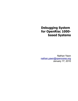 Debugging System for Openrisc 1000-Based Systems