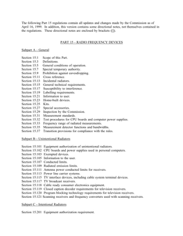 FCC 47CFR Part 15