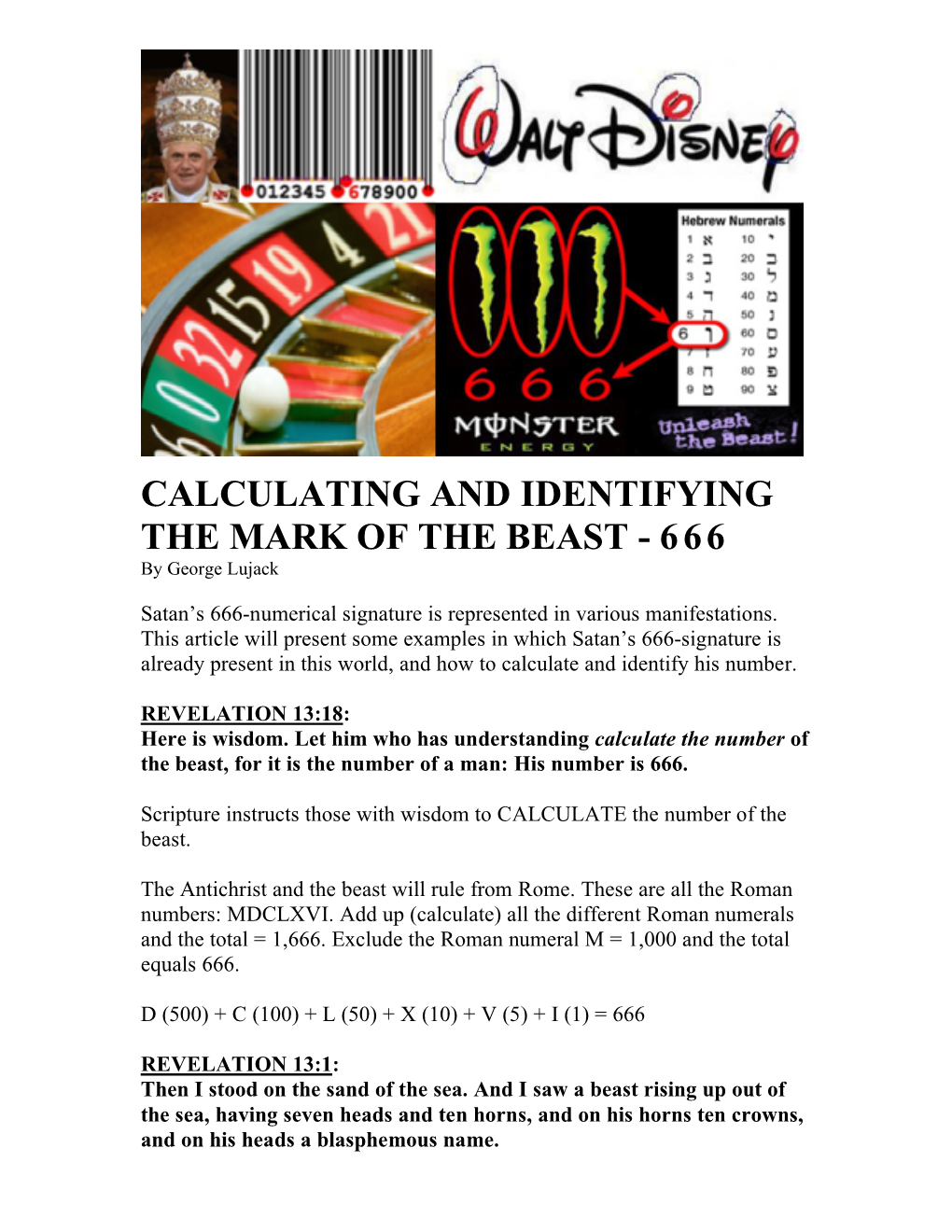 13. Calculating and Identifying the Mark of the Beast