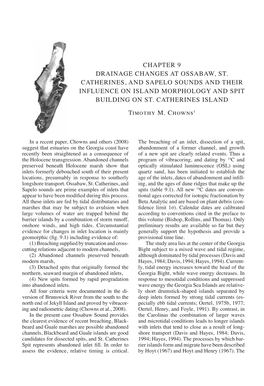 CHAPTER 9 Drainage Changes at Ossabaw, St. Catherines, and Sapelo Sounds and Their Influence on Island Morphology and Spit Building on St