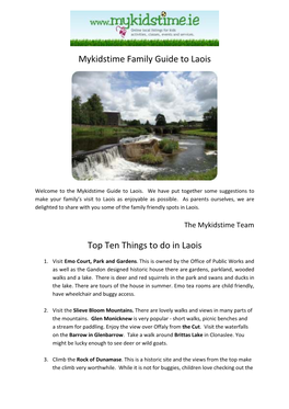 Mykidstime Family Guide to Laois Top Ten Things to Do in Laois