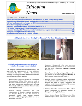 The Monthly Publication from the Ethiopian Embassy In