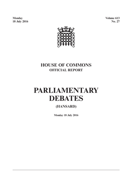 House of Commons Official Report