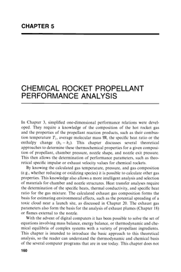 Chemical Rocket Propellant Performance Analysis