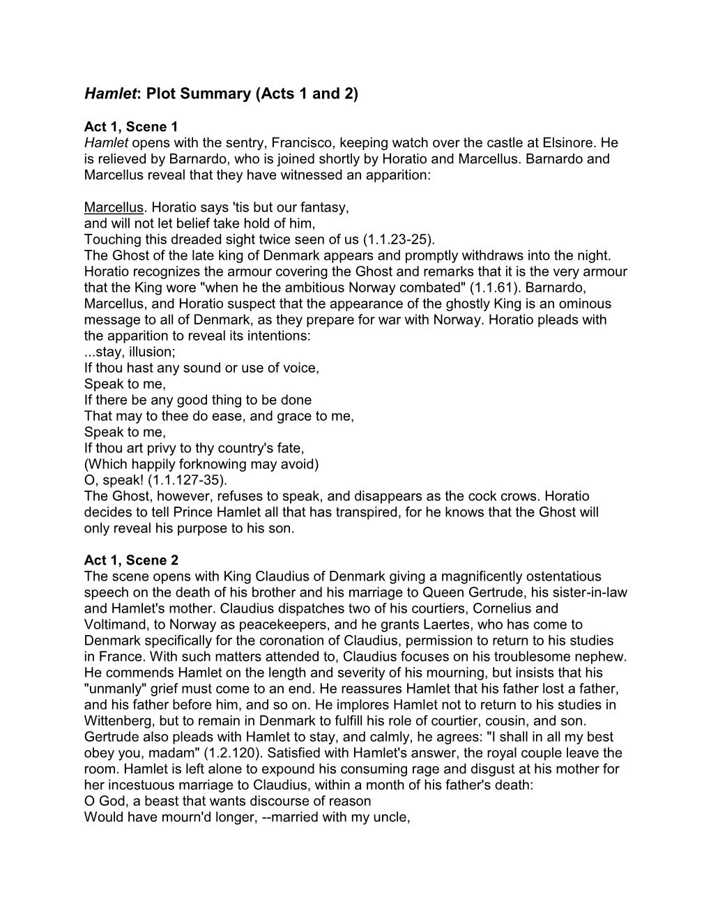 Hamlet Plot Summary Acts 1 And 2 DocsLib   Hamlet Plot Summary Acts 1 And 2 