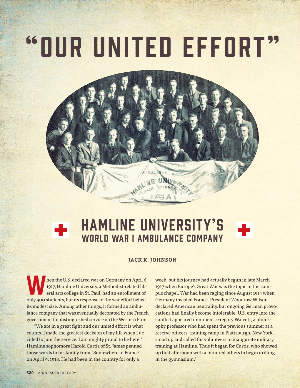 Hamline University's World War I Ambulance Company