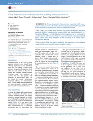 Chiari Malformation and Hydrocephalus Masking Neurocysticercosis Sharad Rajpal1, Colson Tomberlin2, Andrew Bauer1, Robert C