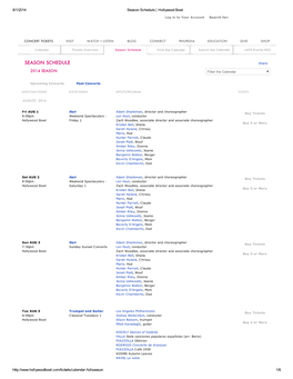 Season Schedule | Hollywood Bowl