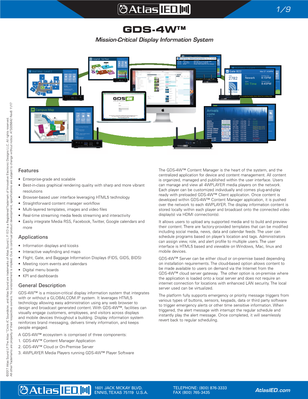 GDS-4W™ Mission-Critical Display Information System