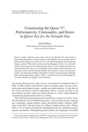 “I”: Performativity, Citationality, and Desire in Queer Eye for the Straight Guy
