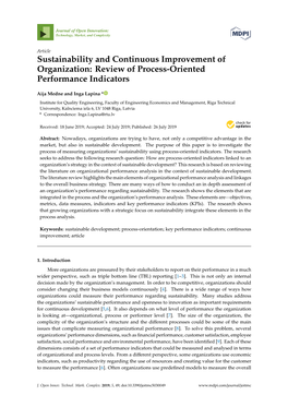 Review of Process-Oriented Performance Indicators