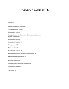 Table of Contents