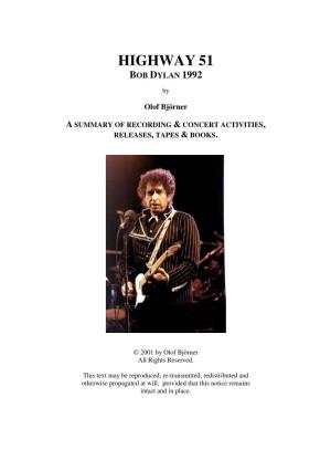 Highway 51 Bob Dylan 1992