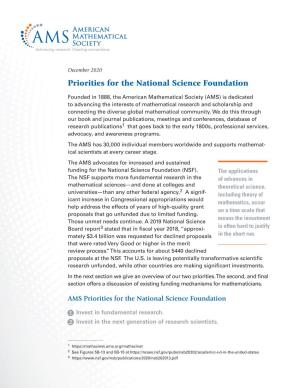 Priorities for the National Science Foundation