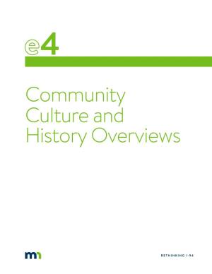 Community Culture and History Overviews