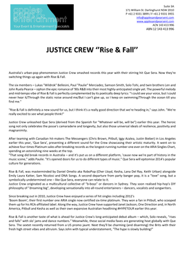 JUSTICE CREW ‘’Rise & Fall’’
