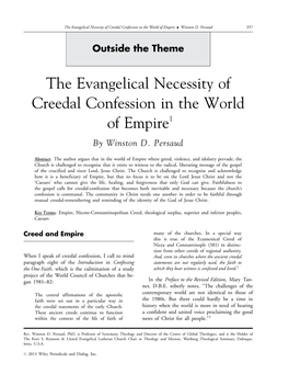 The Evangelical Necessity of Creedal Confession in the World of Empire • Winston D