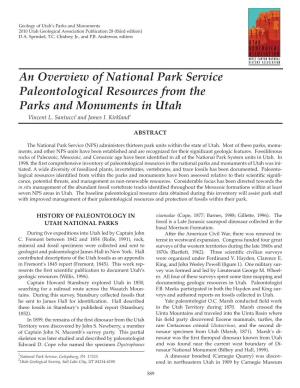 An Overview of National Park Service Paleontological Resources from The