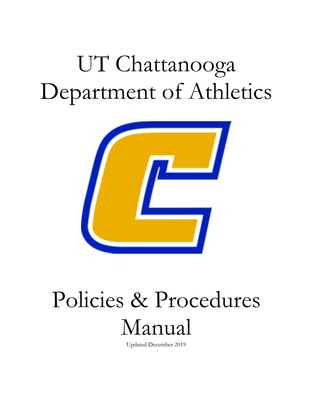 UT Chattanooga Department of Athletics Policies & Procedures