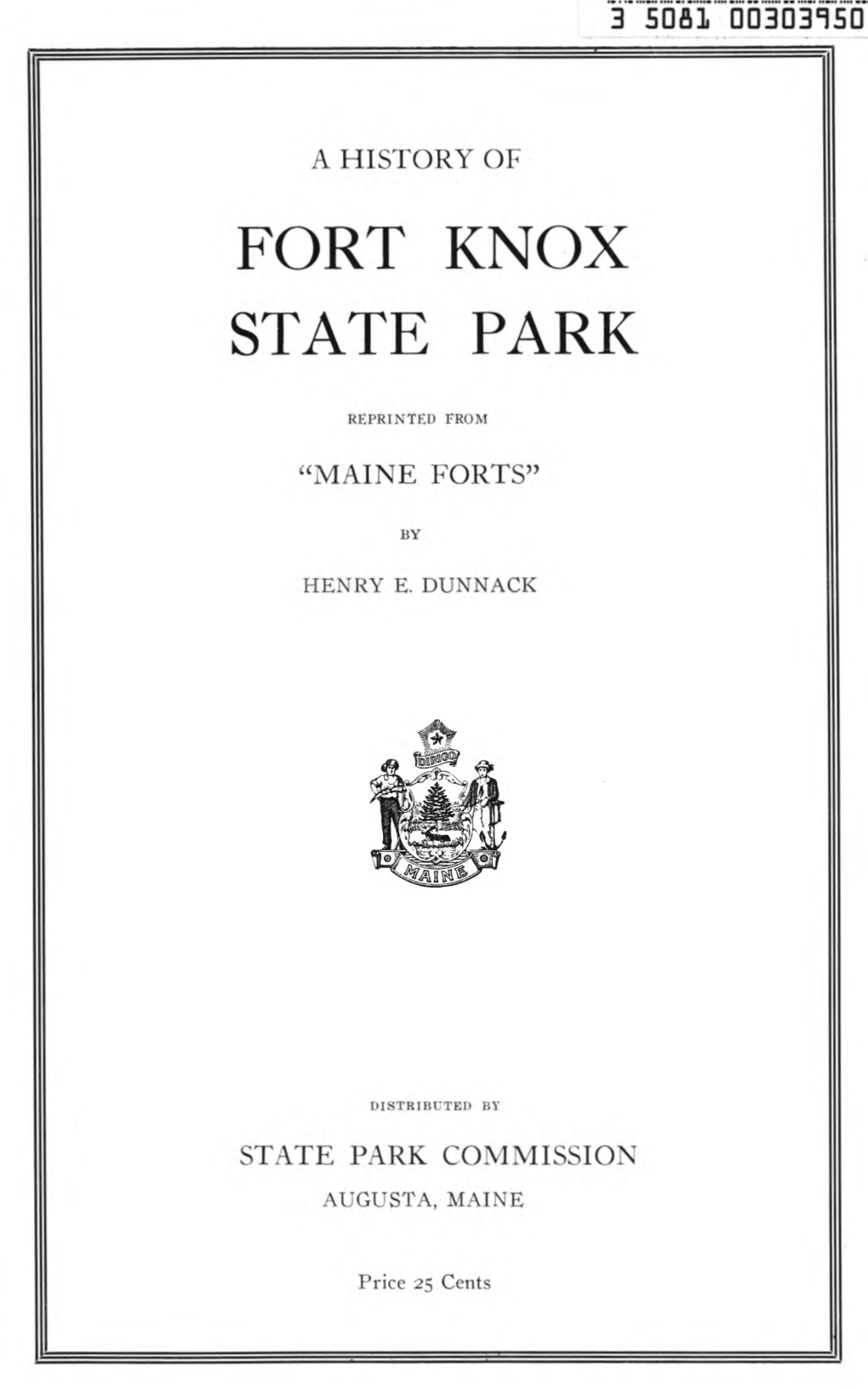 A History of Fort Knox State Park