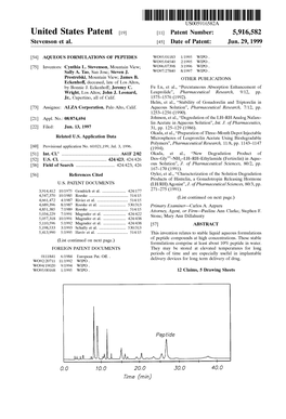 United States Patent (19) 11 Patent Number: 5,916,582 Stevenson Et Al