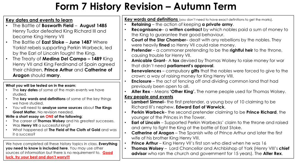 Form 6 History Revision