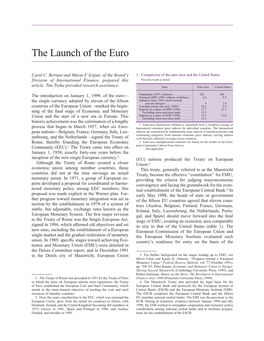 The Launch of the Euro