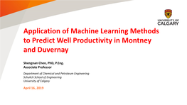 Application of Machine Learning Methods to Predict Well Productivity in Montney and Duvernay