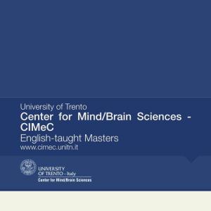 Center for Mind/Brain Sciences - Cimec English-Taught Masters