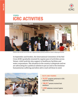 ICRC ACTIVITIES ACTIVITIES ICRC Humanitarian Sufferingthoseaidallowandhumanitarian in Need