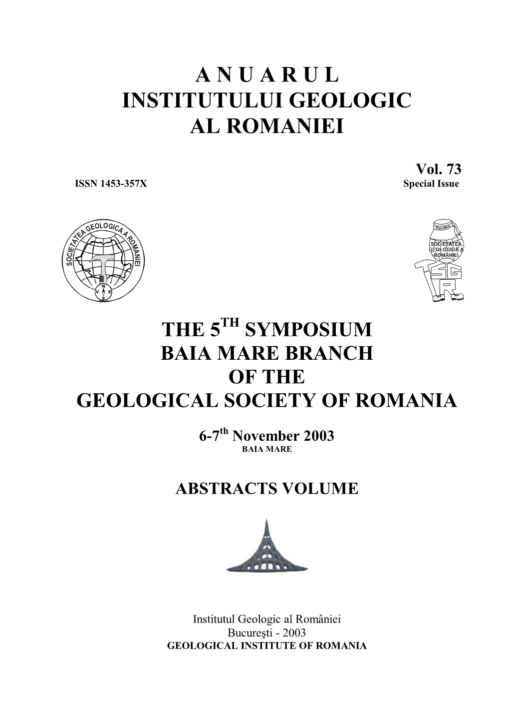 A N U a R U L Institutului Geologic Al Romaniei