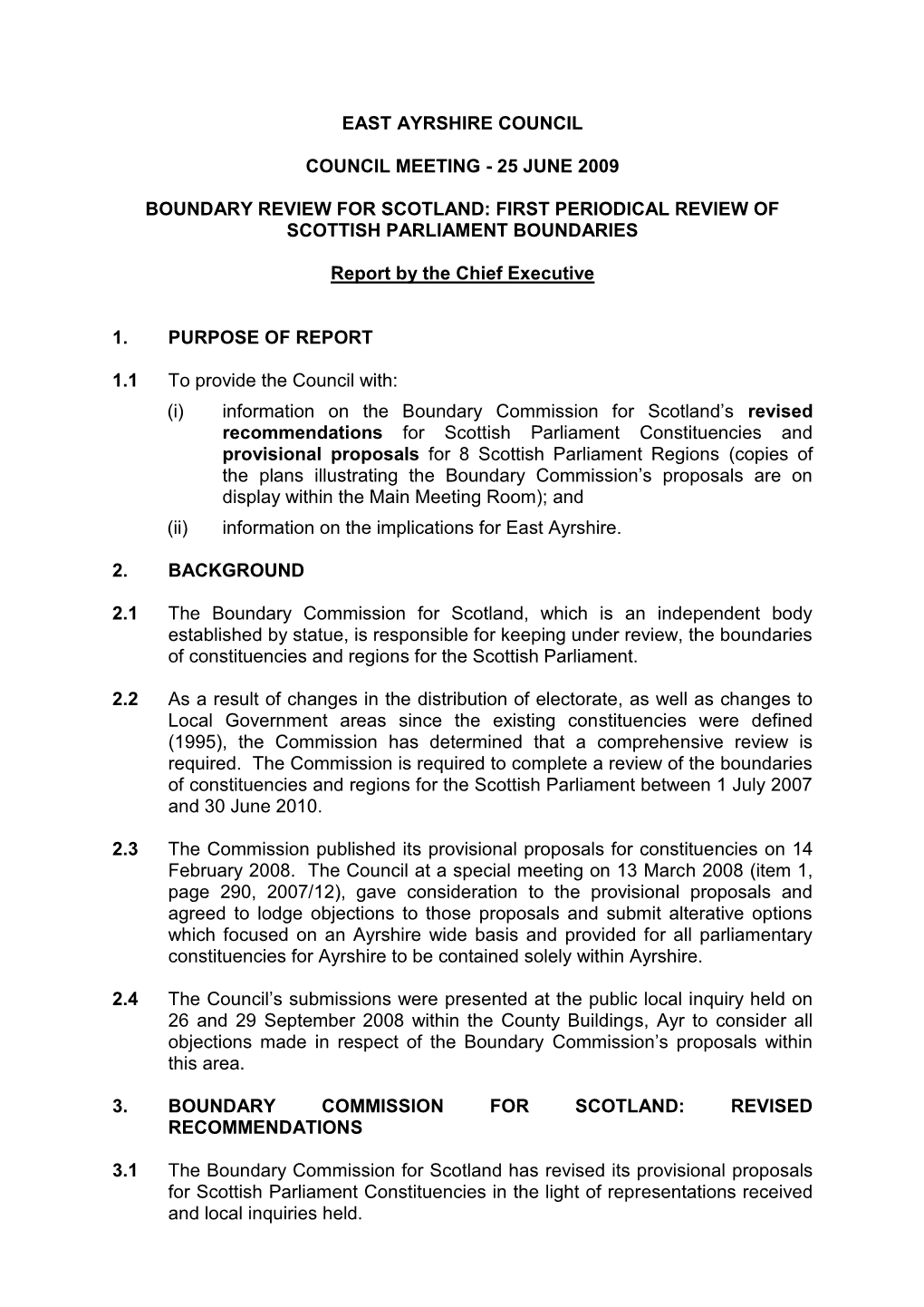 First Periodical Review of Scottish Parliament Boundaries