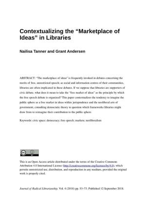 Contextualizing the “Marketplace of Ideas” in Libraries