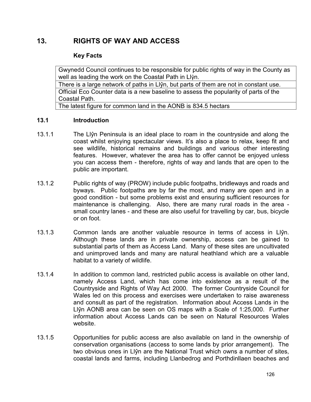 13. Rights of Way and Access