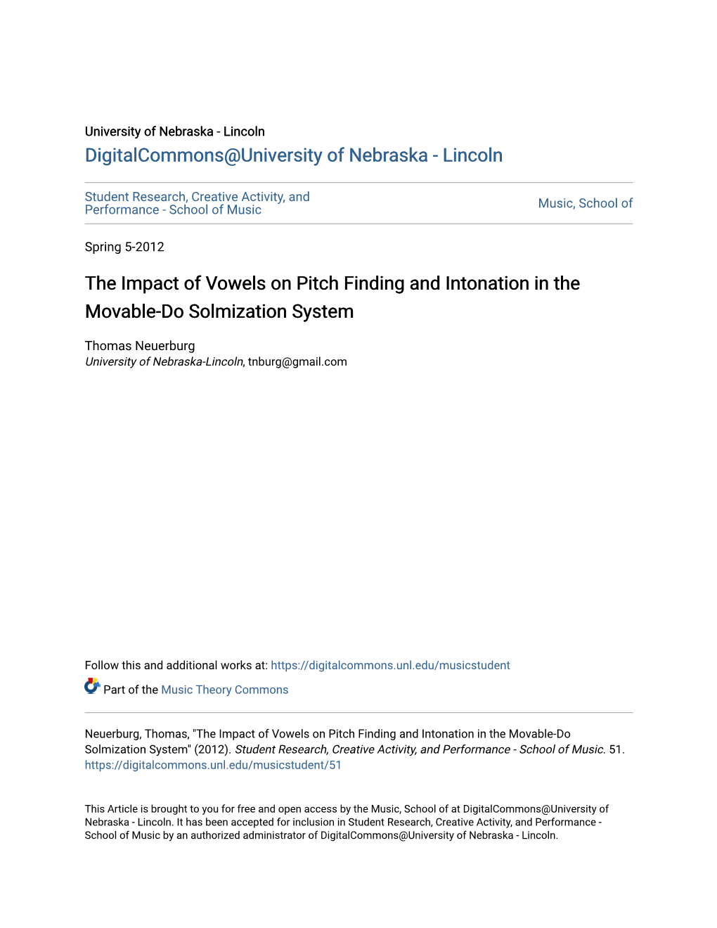 The Impact of Vowels on Pitch Finding and Intonation in the Movable-Do Solmization System