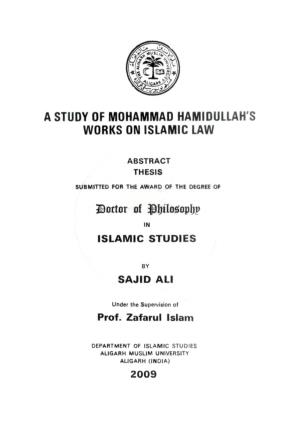 Dr. Muhammad Hamidullah's Works On