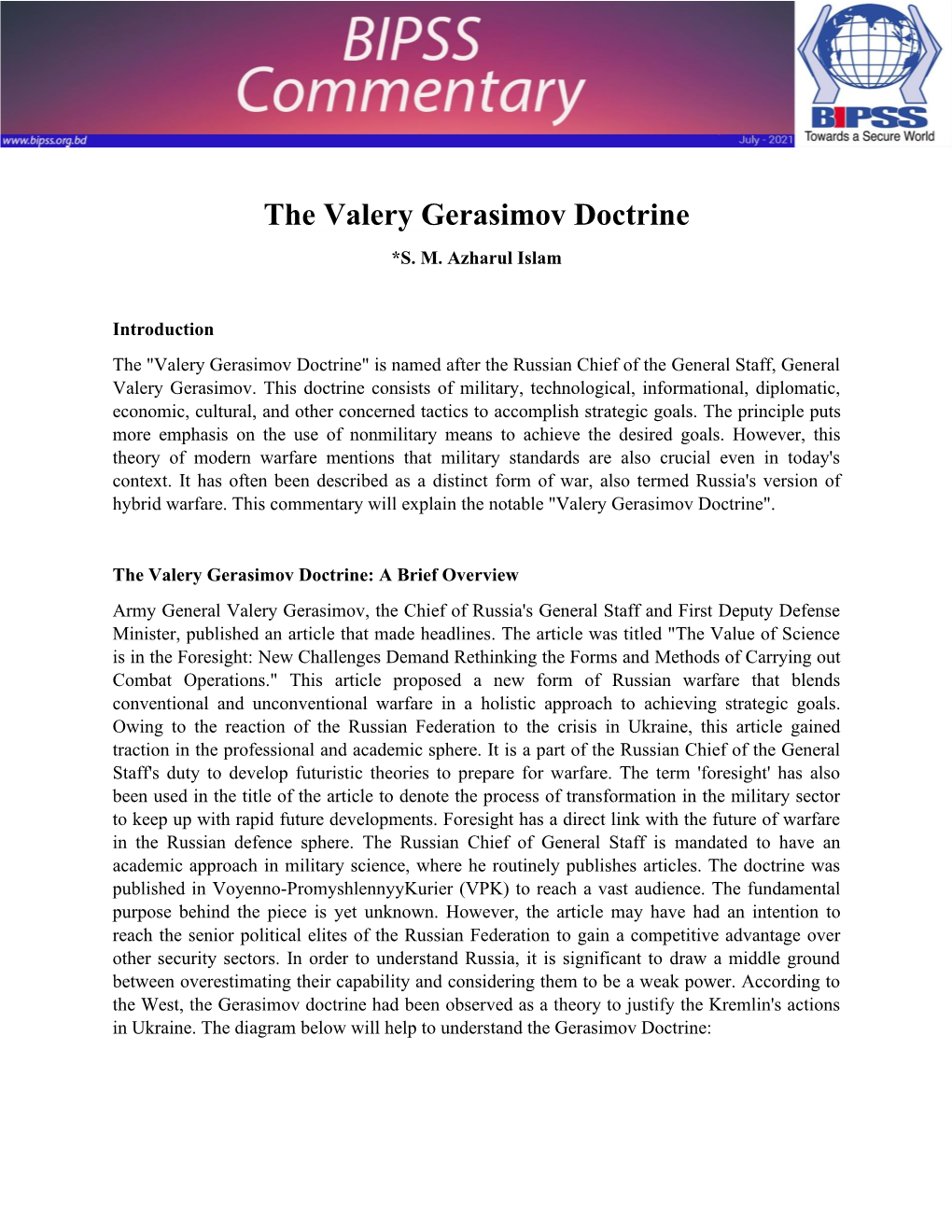 The Valery Gerasimov Doctrine *S - DocsLib