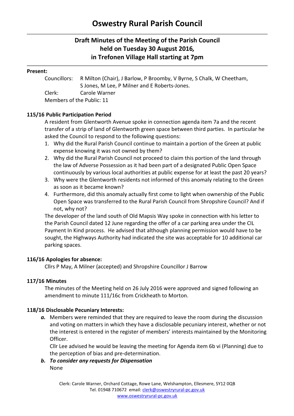 Oswestry Rural Parish Council