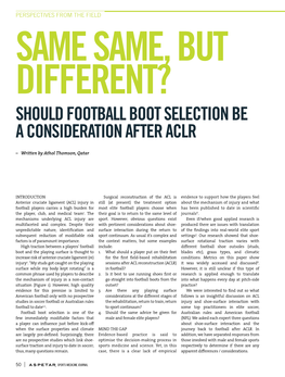 Should Football Boot Selection Be a Consideration After Aclr