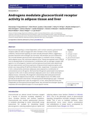 Androgens Modulate Glucocorticoid Receptor Activity in Adipose Tissue and Liver