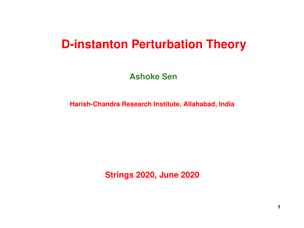 D-Instanton Perturbation Theory