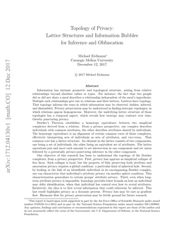 Topology of Privacy: Lattice Structures and Information Bubbles for Inference and Obfuscation
