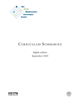 Standards-Based Curriculum Summaries