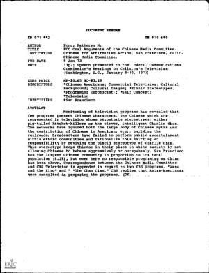 Commission's Hearings on Chilamls Television (Washington, D.C., January 8-10, 1973)