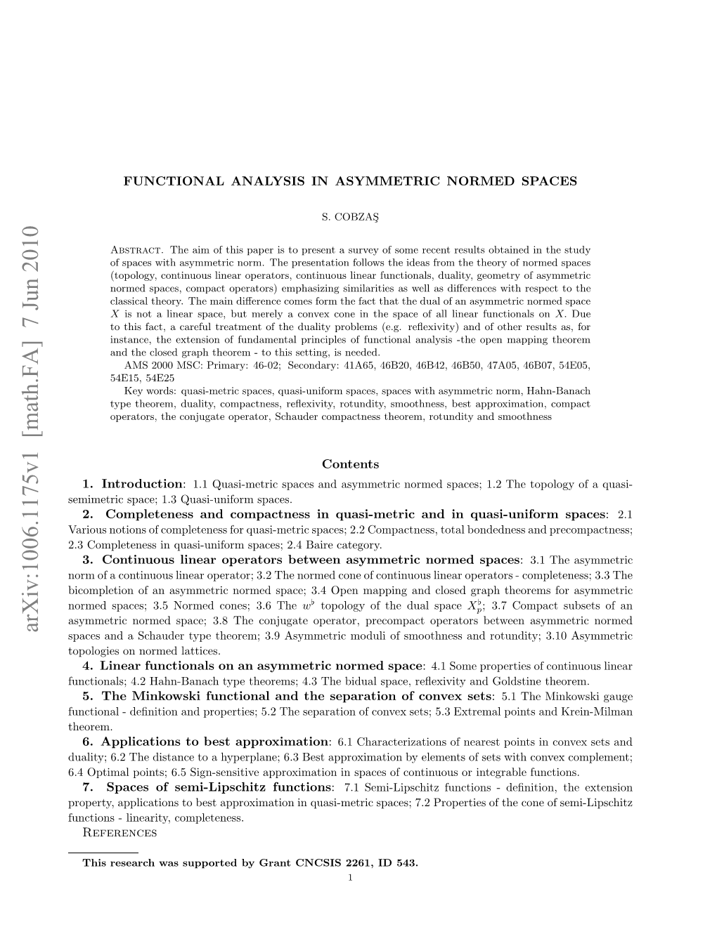 Functional Analysis in Asymmetric Normed Spaces