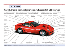 Marelli, Pirelli, Brembo Feature in New Ferrari 599 GTB Fiorano Brose's New China Plant to Supply Seat Adjustor to FAW-VW