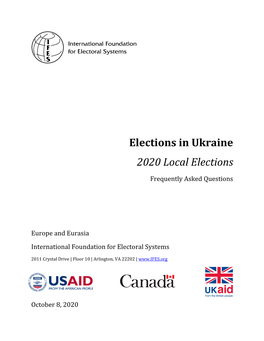 IFES Faqs Elections in Ukraine 2020 Local Elections October 2020