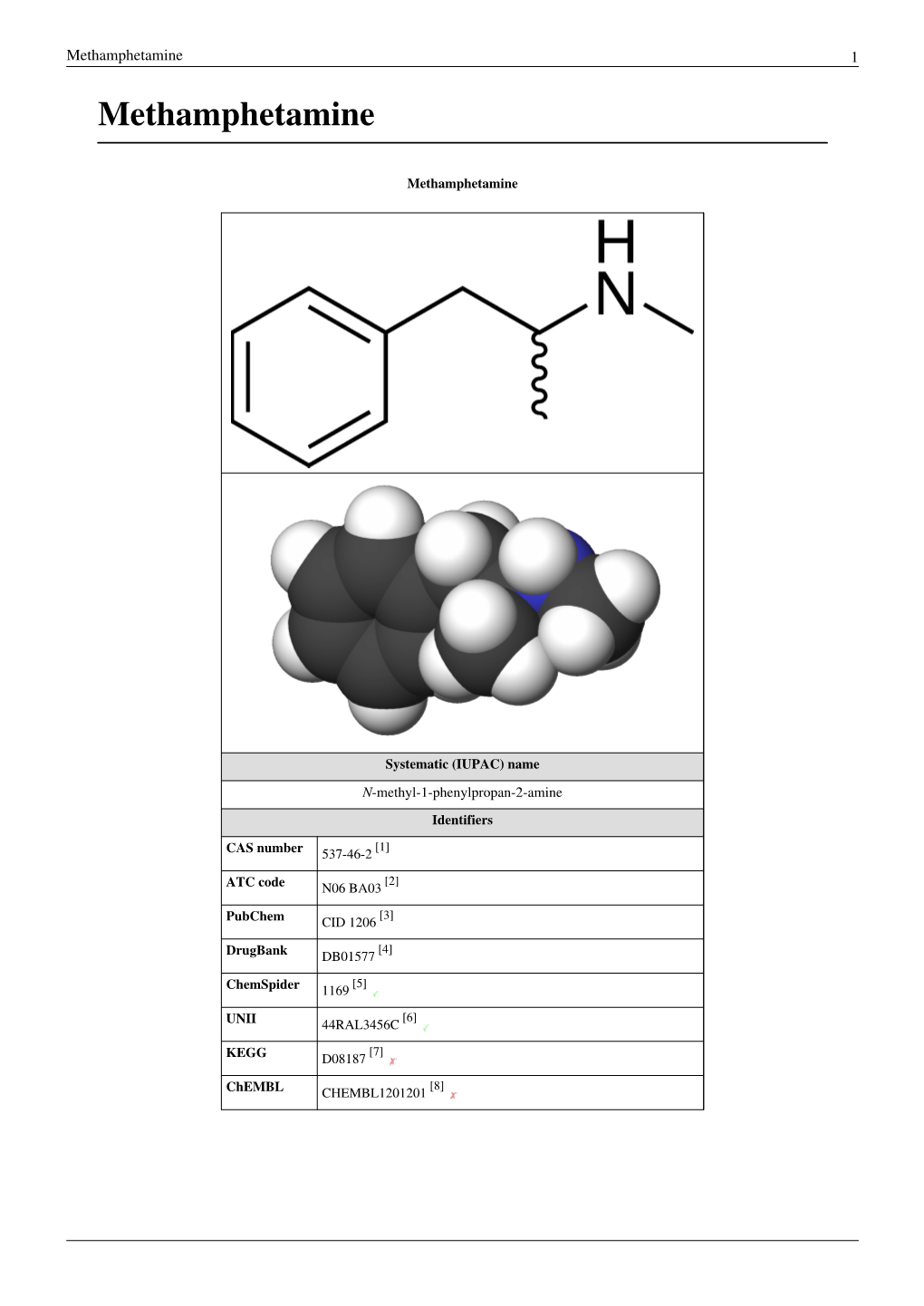 Methamphetamine 1 Methamphetamine